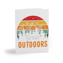Personalized Greeting Cards with Retro Sunset and Mountain Range Design - 4.25&quot;  - £26.50 GBP+