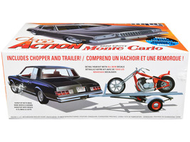 Skill 2 Model Kit 1980 Chevrolet Monte Carlo Class Action w Motorcycle Trailer S - £37.89 GBP