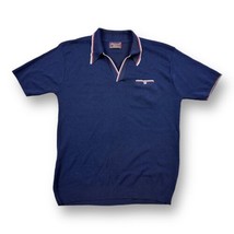 VTG 50s 60s Ban-Lon Blue Rat Pack Rockabilly Knit Polo Shirt Large USA Old Stock - £59.20 GBP