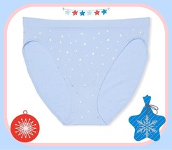 M Blue Star Shine Seamless No Show Victorias Secret High Leg Waist Brief Panty - £8.69 GBP