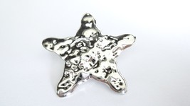 Small silver hammered metal star alligator hair claw clip clamp fine hair - £4.78 GBP