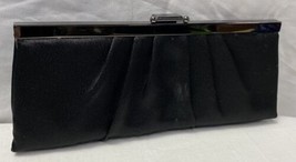 Jessica McClintock Black Satin Clutch Purse - $12.34