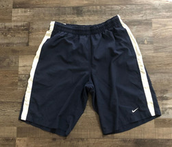 Nike Mens Size Large Blue &amp; White Lined Briefed Swimming Trunks on Gray Tag - $15.86