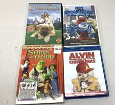 4 DVD Lot Kids Movies - Alvin &amp; Chipmunks, The Smurfs, Chestnut, Shrek the 3rd - £6.52 GBP