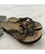 Think! Womens Flat Sandals Size 39 Brown Suede Floral Print Comfort - $36.54 CAD