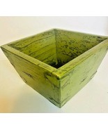 1 ANTIQUE Chinese Rice Measurer Dou or Carrier Basket Wood &amp; Metal Bowl ... - $18.80