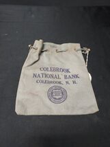 Old Colebrook National Bank Canvas Money Bag Colebrook New Hampshire  - $29.63