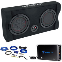 Kicker 48TRTP82 TRTP 8&quot; Down Firing Subwoofer in Sub Enclosure+Amplifier+Amp Kit - £393.27 GBP