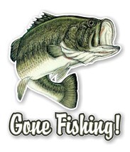 GONE FISHING Largemouth Bass Fish Decal / Sticker Die cut - £3.15 GBP+