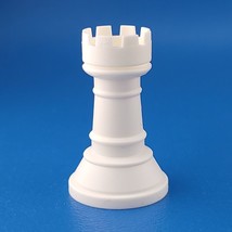 Chess Rook White Hollow Plastic Replacement Game Piece 1994 Classic Game... - $2.96