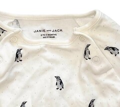 Janie and Jack Baby Romper 0-3 Months Penguin Long Sleeve Snap image 4