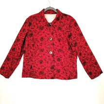 Christopher &amp; Banks Womens Blazer Size XL Stretch Floral Long Sleeve Pockets - £10.85 GBP
