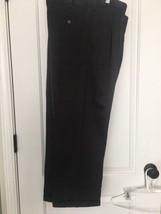 George Men&#39;s Casual Dress Pants Pockets Zip Size 34 Regular Black - $32.98