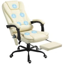 Vibrating Massage Office Chair, Cream White - £119.12 GBP