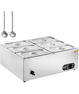 1200W Electric Steam Table 15Cm/6Inch Deep, Stainless Steel Buffet Bain ... - $496.17 CAD