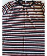 Gaze Multicolor Striped Women&#39;s Short Sleeve Sweater M  - $10.00