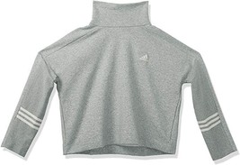 Adidas Women&#39;s Sweatshirt Pullover Blended Fabric Long SleeveTurtleneck Gray - £16.77 GBP