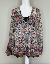 Joie Women’s 100% Silk Pullover blouse with Under tank Size M Paisley Floral m4 - £22.53 GBP