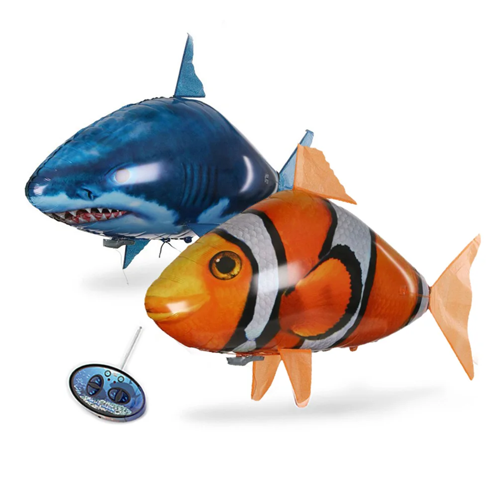 Infrared remote control shark toys air fly fish toy kids gifts photography props thumb200