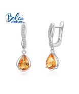 Bolai jewelry natural Brazil citrine cute earrings 925 sterling silver f... - £33.73 GBP