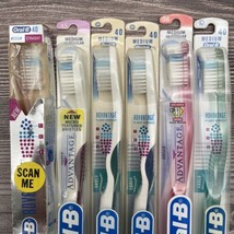 6 LOT Vintage 1996 Oral-B Advantage Toothbrush Medium Regular 40 Full ANGLE - £25.88 GBP