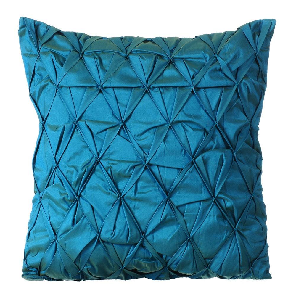 Blue Throw Pillow Covers 16&quot;x16&quot; Silk, Blue Compatible - $45.05+