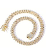 12mm Square Tennis Link Cubic Zirconia Full Hip Hop Chain Fast Free Ship... - £22.72 GBP