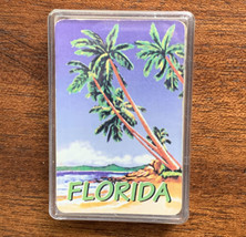 Vintage Souvenir Of Florida Playing Cards Palm Tree Design Paper Craft Clear Box - £8.69 GBP