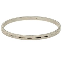 Monet Vintage Silver tone Diamond-cut Etched MCM Seamless Bangle Bracelet - $17.62