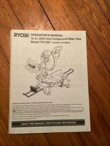 Original Ryobi TS1350 10&quot; Double Insulated Compound Miter Saw Operators Manual - £7.75 GBP