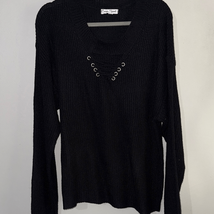 Caren Sport Black Knit Sweater with Eyelet Accents - $199.30 MXN