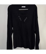 Caren Sport Black Knit Sweater with Eyelet Accents - $198.08 MXN