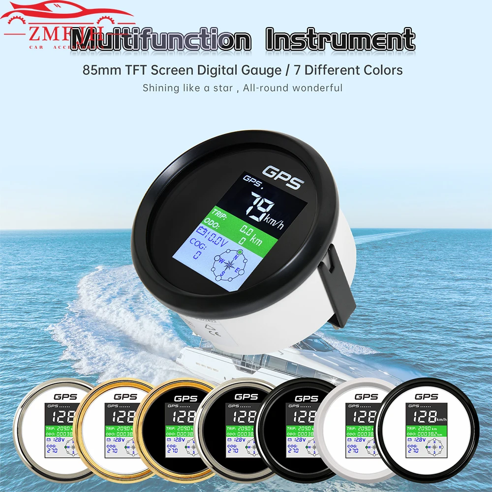 85mm Digital GPS Speedometer Gauge Waterproof TFT Screen MPH Knots Km/h Adjusted - £47.34 GBP+
