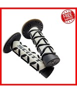 Large Flange Motorcycle Grips - Black/White Triple Density for Improved ... - $46.81 CAD