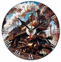 Steampunk gift steam train, Ai generated dvd desk clock, secret santa idea - $12.79