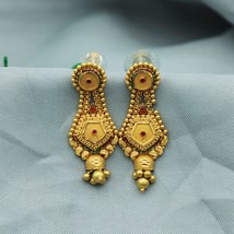 Vintage Antique 22k Yellow Gold Dangle Earrings Indian Jewelry, - £802.08 GBP