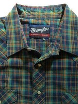 Vintage Wrangler Pearl Snap Button Multi-Color Plaid Western Rockabilly Shirt XL - £27.14 GBP