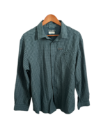 COLUMBIA Mens Shirt Teal Green Plaid Button Up Long Sleeve Size M - £13.06 GBP