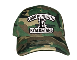 Cap Hat Woodland Camo Solid Back Black &amp; Tans Coonhound Coon Dog - $20.99