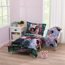 Toddler Bedding Blanket 5-PC Set Encanto Sheets Comforter Girl Purple Polyester - £48.53 GBP