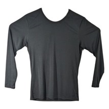 Womens Black Long Sleeve Shirt Medium Blank Plain Performance Top - £13.18 GBP