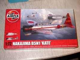 AIRFIX 1/72 Nakajima B5N1 &quot;Kate&quot;  Military Aircraft Model Kit A04060 New - $29.99