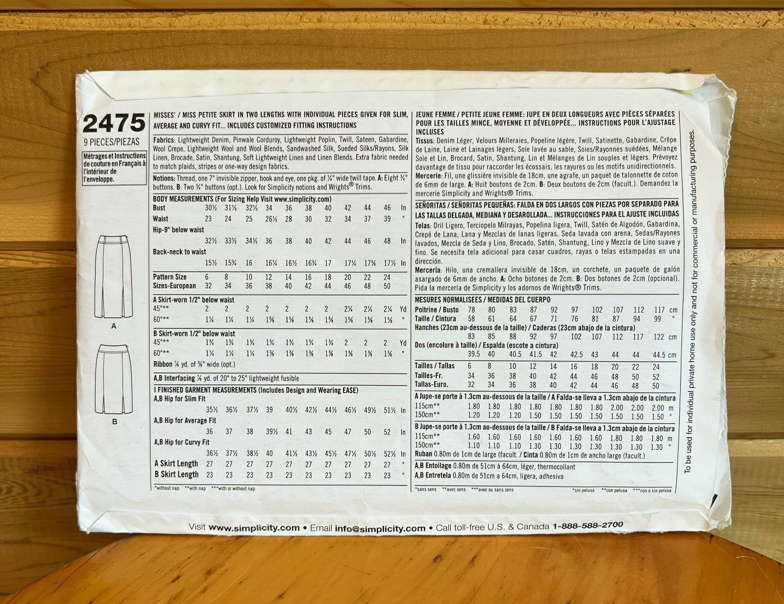 Simplicity Vintage Home Sewing Crafts Kit #2475 2009 Skirt Item image 3