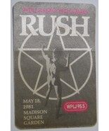 RUSH May 18 WPLJ Concert Pass 1981 Madison Square Garden 95.5 VG+ NY Ged... - $280.73 MXN