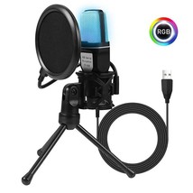 SF666R USB Microphone RGB Gaming Mic for Podcast Recording Studio Streaming Lapt - £19.97 GBP