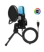 SF666R USB Microphone RGB Gaming Mic for Podcast Recording Studio Stream... - £19.57 GBP