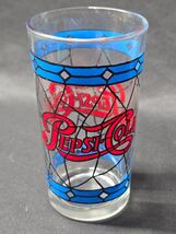 Vintage PEPSI COLA 5&quot; Glass - Spiderman Style Blue Bars &amp; Black Webbing ... - $186.12 MXN