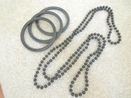 Necklace + Matching Bangle Bracelets Charcoal Gray Costume Jewelry Set Vtg 1960s - £5.65 GBP