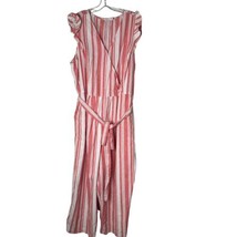 Old Navy Womens Wide Leg Jumpsuit Red White Stripe Ruffle Trim Size XXL NEW - £23.26 GBP