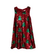 Cat &amp; Jack Red Sequin Christmas Tree Holiday Dress Girls Size Small 6/6x - £16.70 GBP